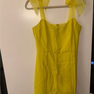 NWT Yellow Adelyn Rae Gia Ribbon Strap Mini Dress